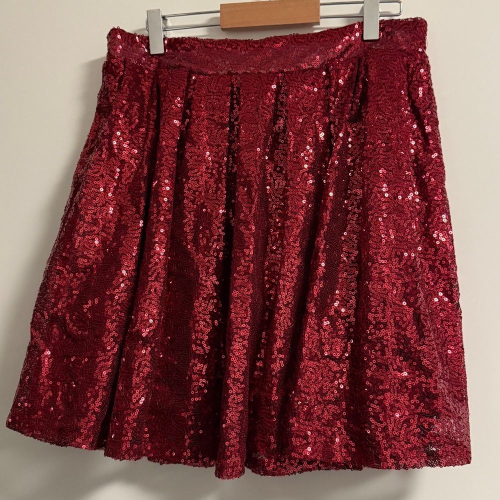 Amazon Sparkling Red Sequin Skater Skirt